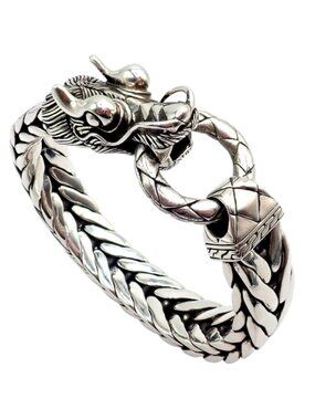Authentic! John Hardy JH Silver Wide Naga Dragon Large Mens XL Bracelet
